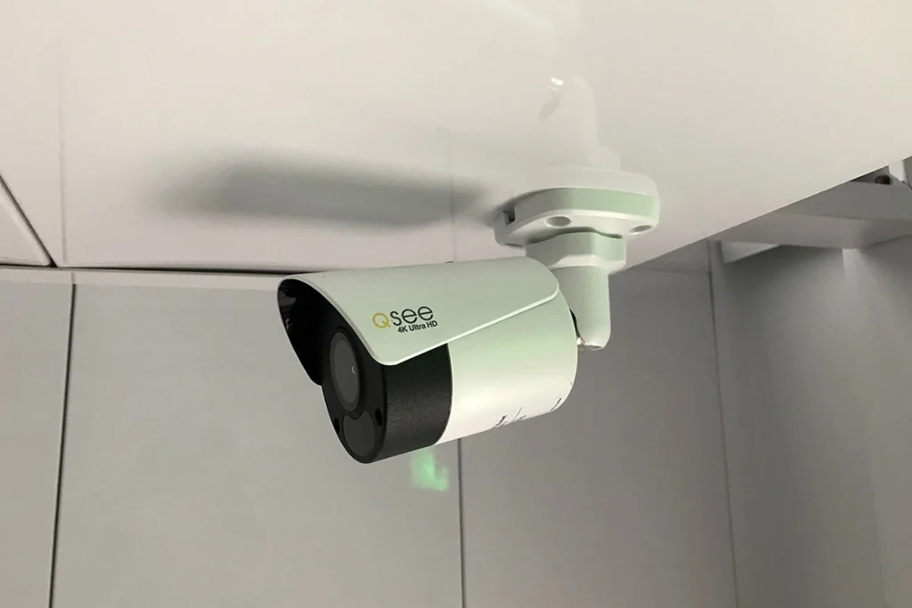 close up of security camera