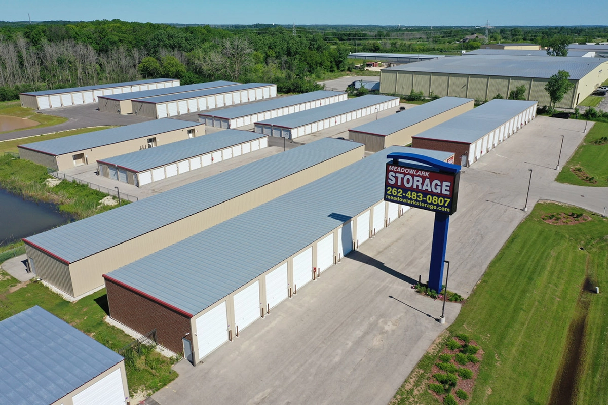 Meadowlark storage building aerial view