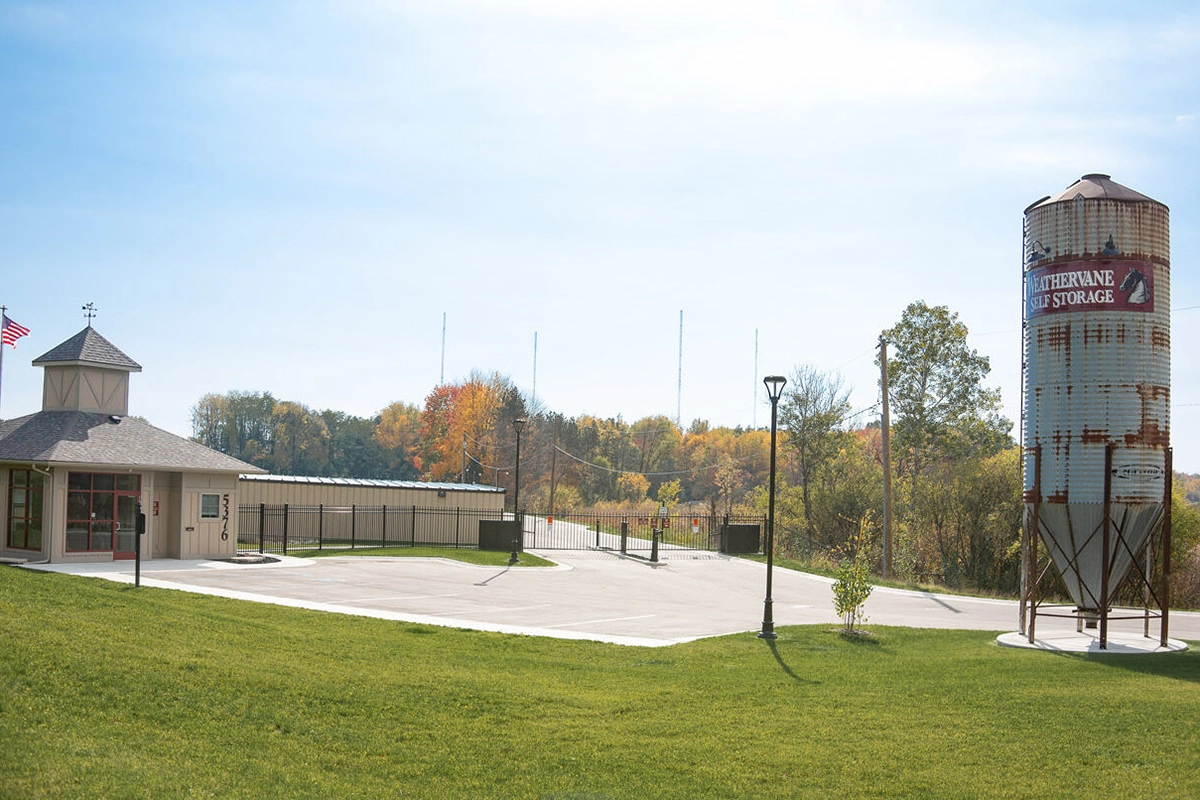 Weathervane self storage building exterior