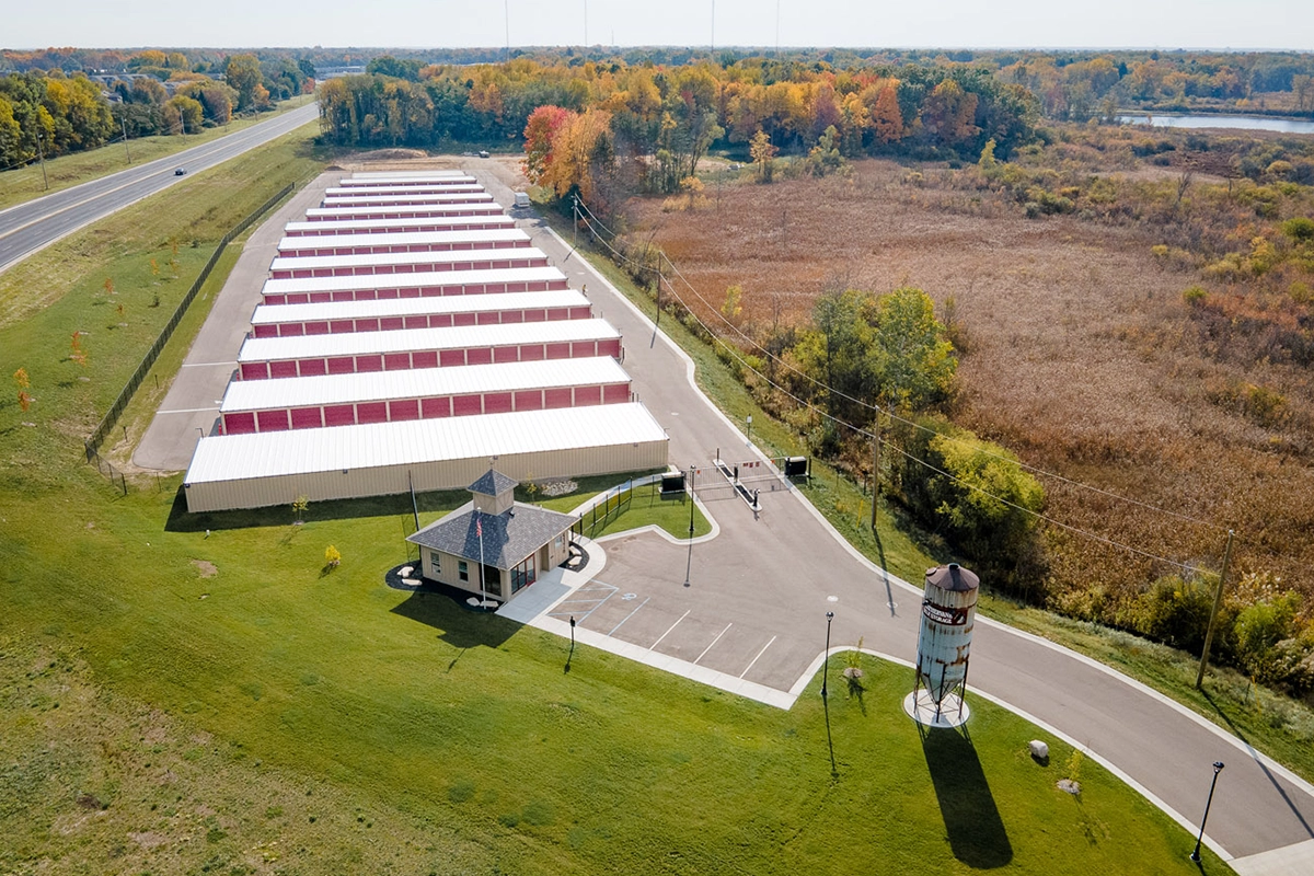 Weathervane self storage aerial view