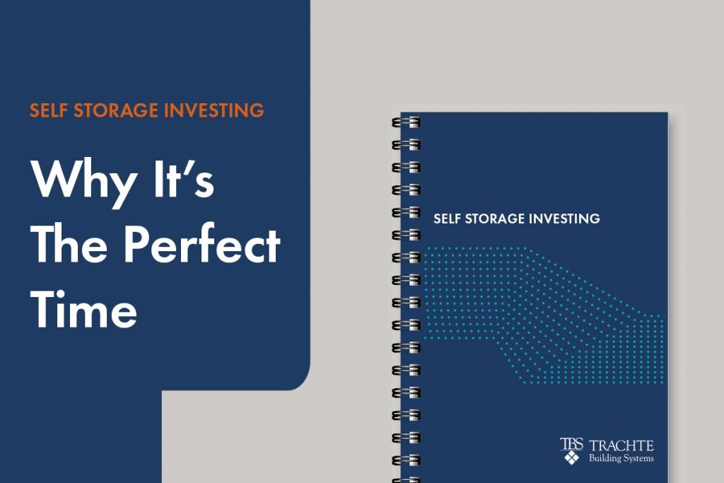 notebook with "self storage investing trachte" text