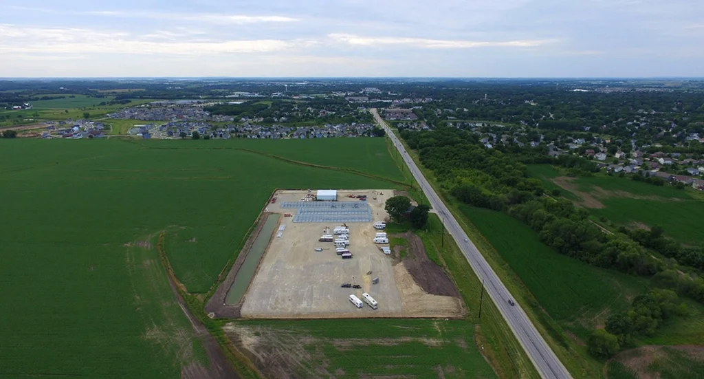 aerial view of jobsite