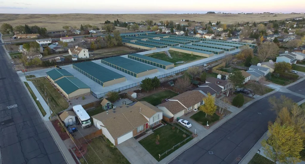 aerial view of storage complex