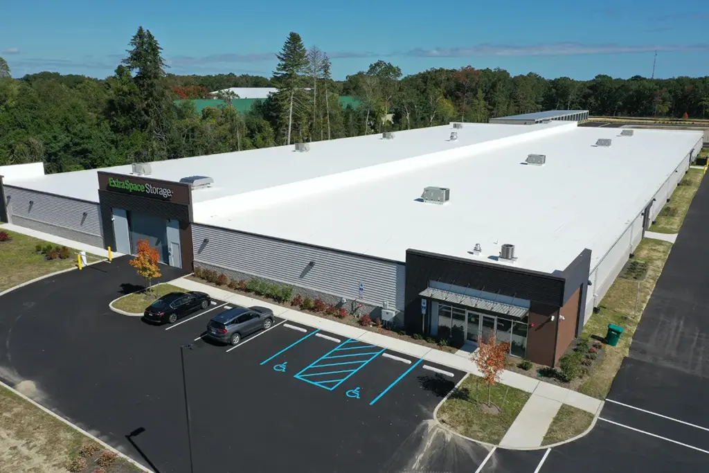 aerial view of self storage facility