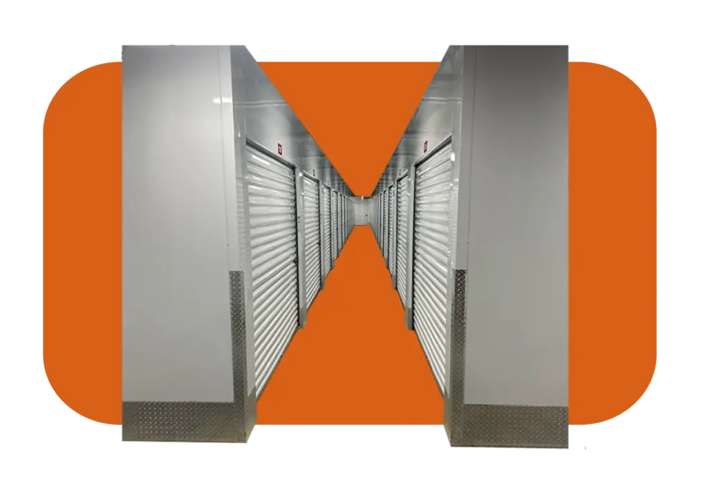 cutout of storage facility hallway